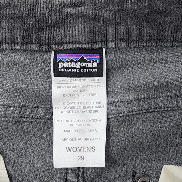 Patagonia Fitted Corduroy Pants Women 29x32 Gray Stretch 5 Pocket Cotton READ - Picture 9 of 10